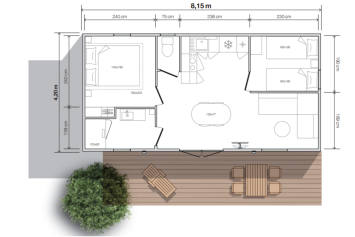 Mobile-home O’HARA : plattegrond